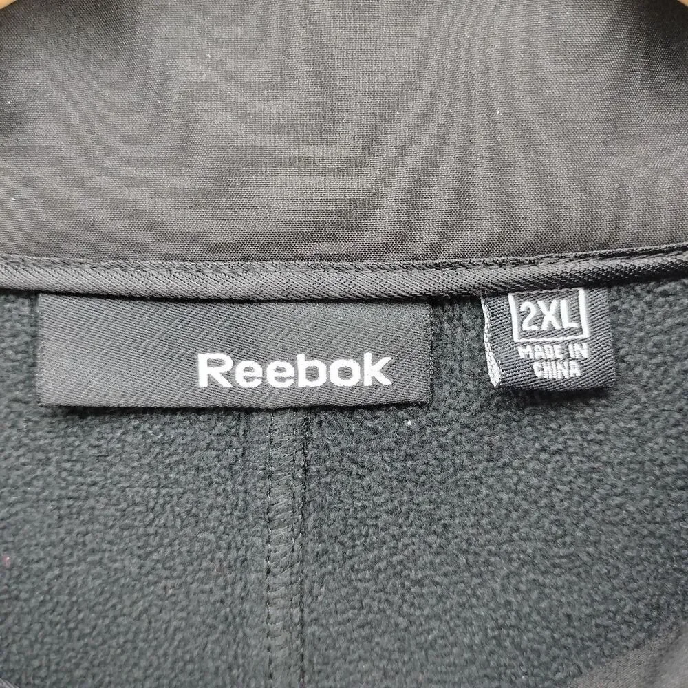 Reebok Jacket Mens 2XL Black Full Zip Playshield Soft Shell Performance Stretch